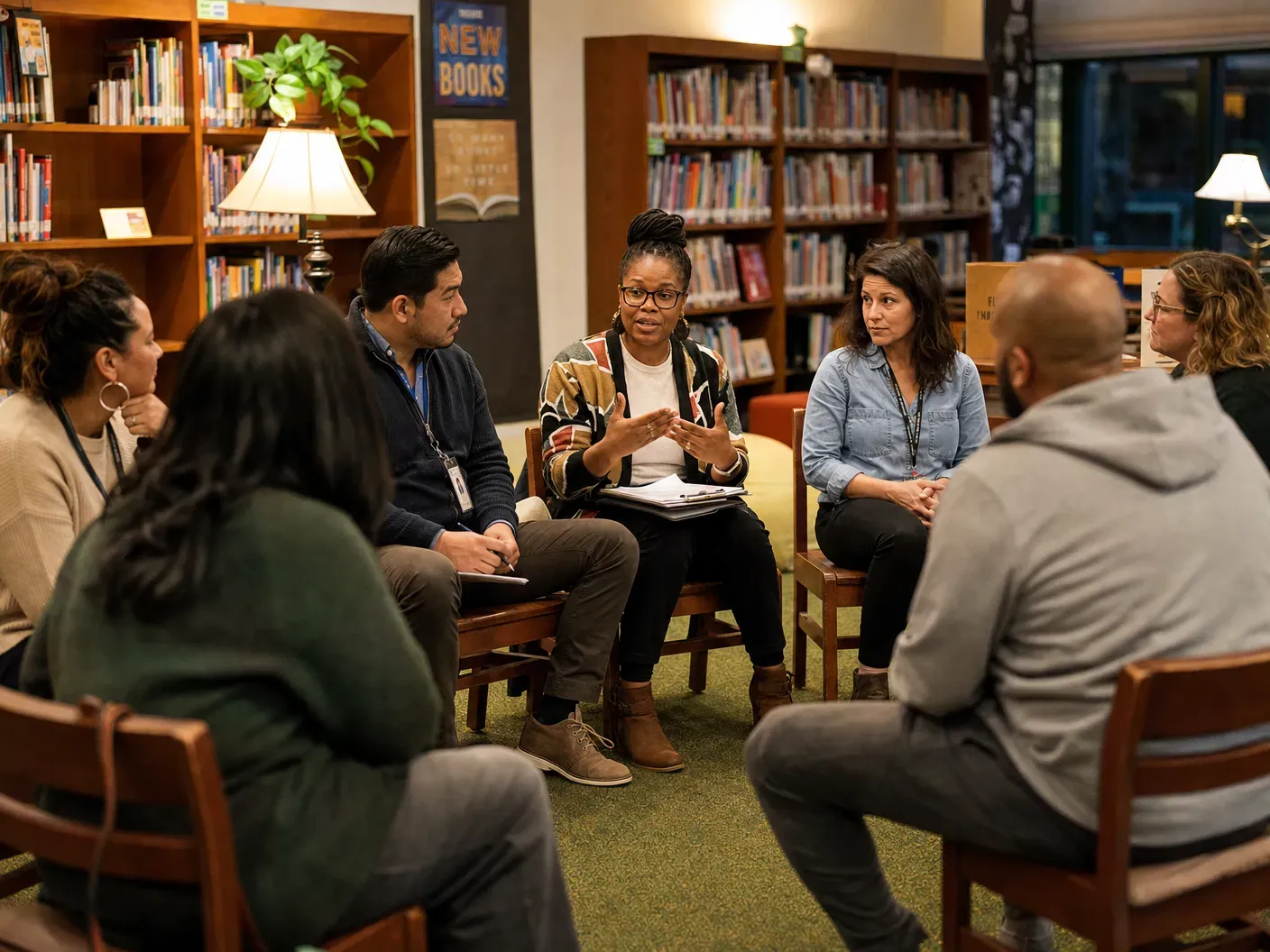 Community meeting in library